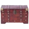 Vintiquewise 11-in X 6.3-in Brown Wood Storage Trunk