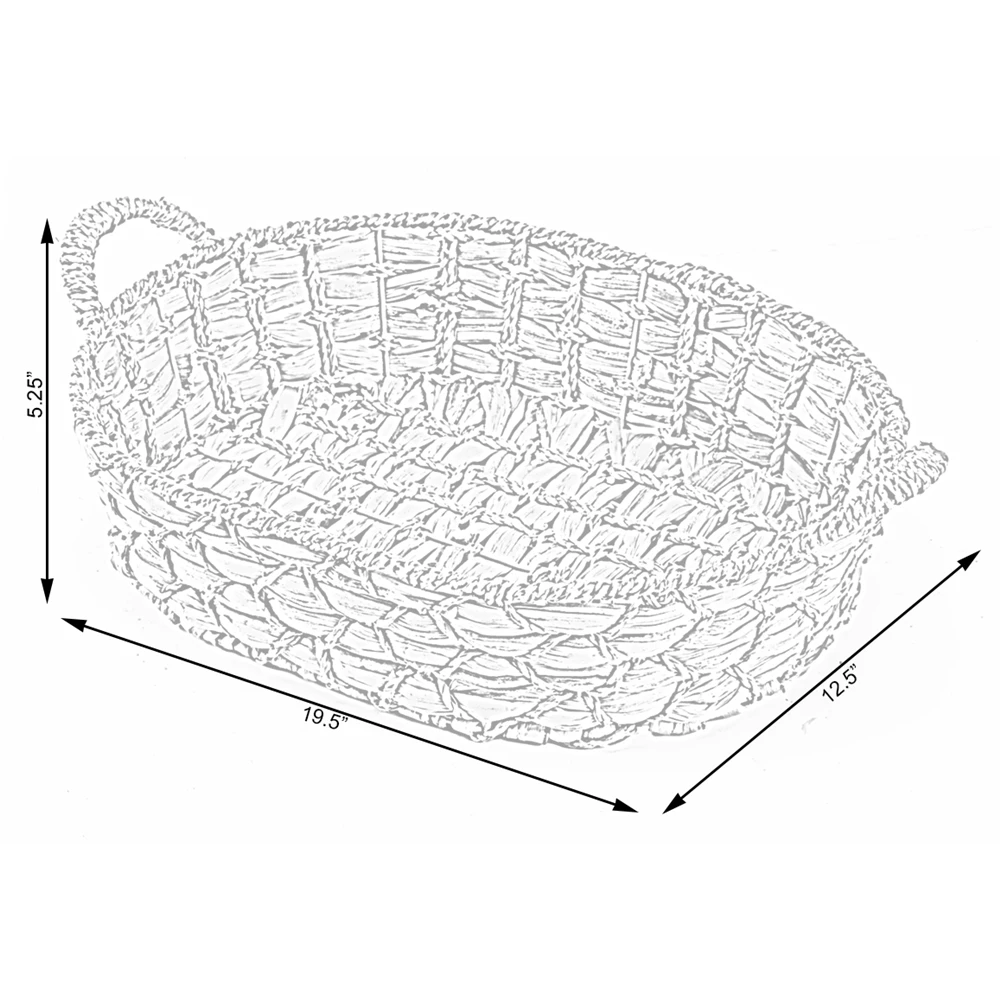 Vintiquewise 19.5-in X 5.25-in X 12.5-in Brown Seagrass Basket 4 Vintiquewise 19.5-in X 5.25-in X 12.5-in Brown Seagrass Basket - Image 4