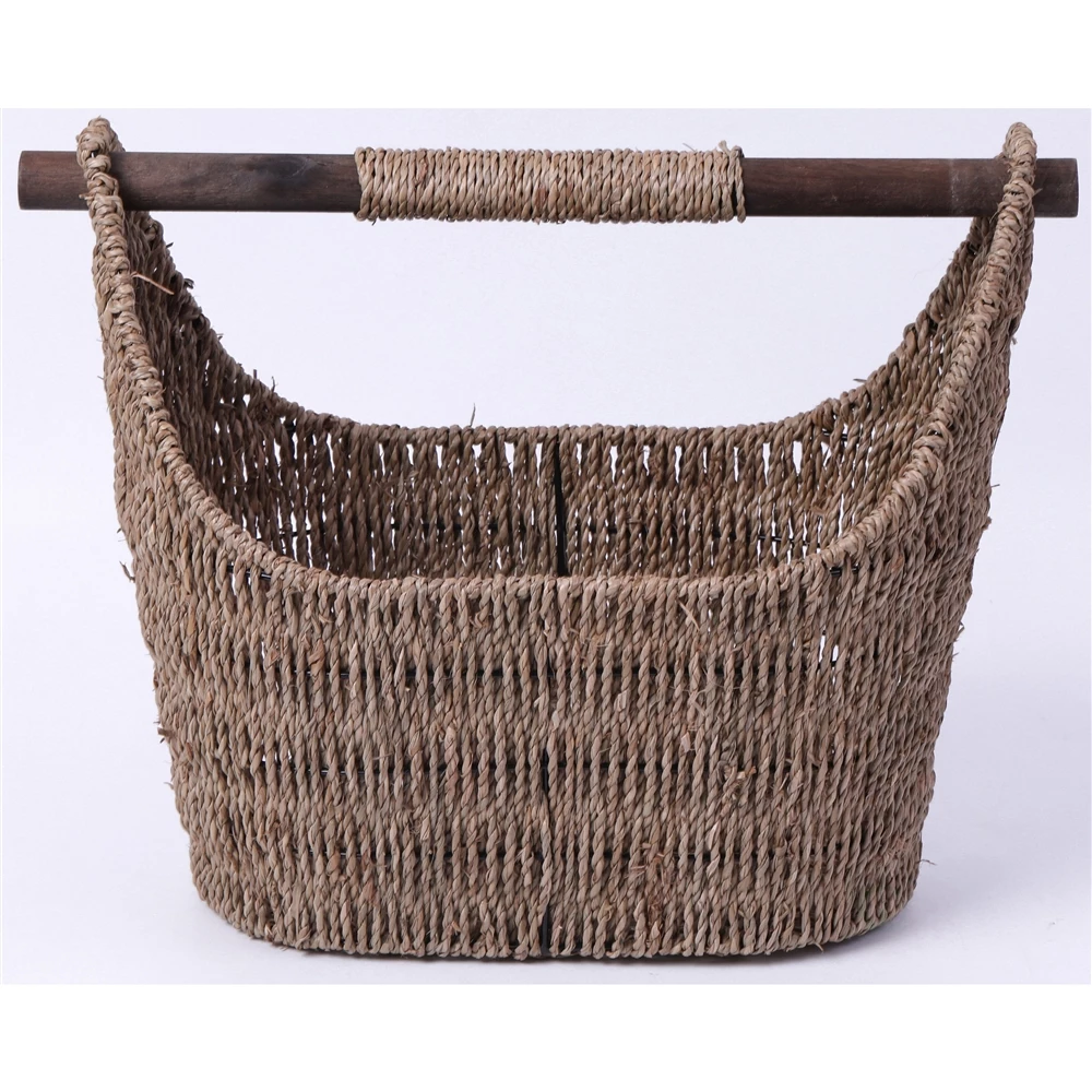 Vintiquewise 17.25-in X 13.5-in X 8.25-in Brown Wood Basket 1 Vintiquewise 17.25-in X 13.5-in X 8.25-in Brown Wood Basket