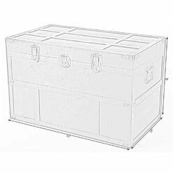 Vintiquewise 20-in X 18-in Black Wood Storage Trunk -Storage Furniture Sales 2024 330993094 AlternateImage6