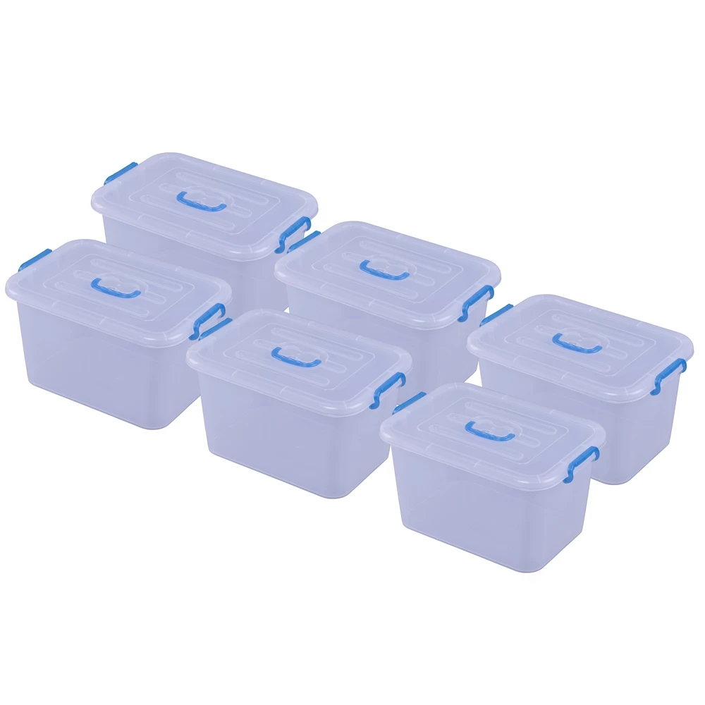 Basicwise 10-in X 8.25-in X 15-in Clear Plastic Storage Box - 6-Pack 5 Basicwise 10-in X 8.25-in X 15-in Clear Plastic Storage Box - 6-Pack - Image 5