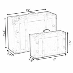 Vintiquewise 15-in X 5.5-in Brown Wood Storage Trunk - Set Of 2 -Storage Furniture Sales 2024 330993107 AlternateImage5