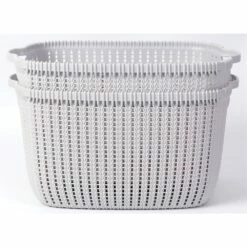 Basicwise 16-in X 8.25-in X 11-in White Plastic Basket - 2-Pack 9 Basicwise 16-in X 8.25-in X 11-in White Plastic Basket - 2-Pack -Storage Furniture Sales 2024 330993109 AlternateImage2