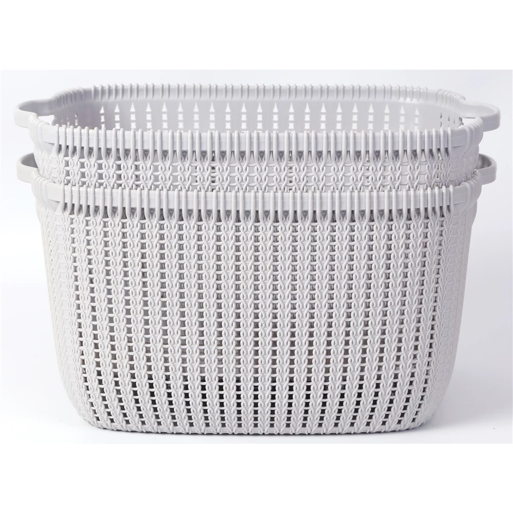 Basicwise 16-in X 8.25-in X 11-in White Plastic Basket - 2-Pack 5 Basicwise 16-in X 8.25-in X 11-in White Plastic Basket - 2-Pack - Image 5