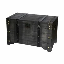 Vintiquewise 29.5-in X 18-in Black Wood Storage Trunk 6 Vintiquewise 29.5-in X 18-in Black Wood Storage Trunk -Storage Furniture Sales 2024 330993116 MainImage 001