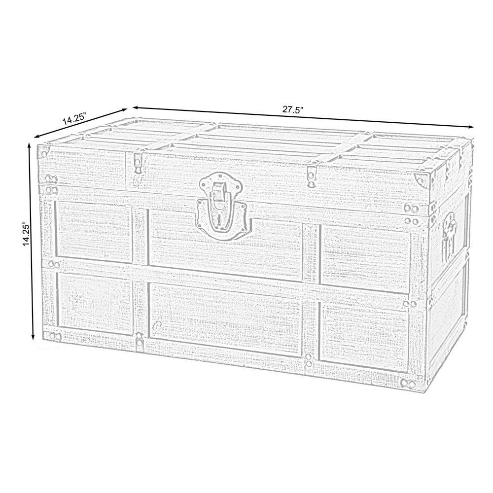 Vintiquewise 27.5-in X 14.25-in Brown Wood Storage Trunk 1 Vintiquewise 27.5-in X 14.25-in Brown Wood Storage Trunk