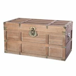 Vintiquewise 27.5-in X 14.25-in Brown Wood Storage Trunk 11 Vintiquewise 27.5-in X 14.25-in Brown Wood Storage Trunk -Storage Furniture Sales 2024 330993122 MainImage 001