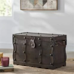 Vintiquewise 23-in X 14.5-in Brown Wood Storage Trunk -Storage Furniture Sales 2024 330993124 AlternateImage2