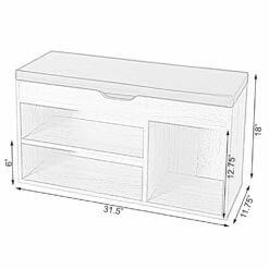 Basicwise 5-Pair Brown Wood Shoe Storage Bench - 31.5-in X 11.75-in X 18-in -Storage Furniture Sales 2024 330993128 AlternateImage6