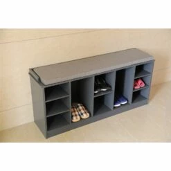 Basicwise 10-Pair Grey Wood Shoe Storage Bench - 47.25-in X 12-in X 22-in 9 Basicwise 10-Pair Grey Wood Shoe Storage Bench - 47.25-in X 12-in X 22-in -Storage Furniture Sales 2024 330993131 AlternateImage5