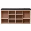Basicwise 10-Pair Brown Wood Shoe Cabinet - 11.75-in X 40.75-in X 19-in
