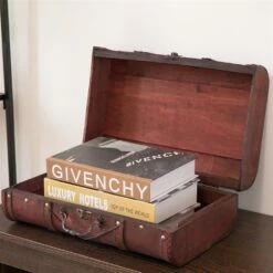 Vintiquewise 16-in X 6.5-in Brown Wood Storage Trunk -Storage Furniture Sales 2024 330993156 AlternateImage1