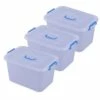 Basicwise 10-in X 8.25-in X 15-in Clear Plastic Storage Box - 3-Pack