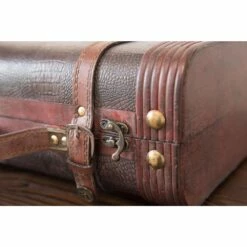 Vintiquewise 14.5-in X 12-in Brown Wood Storage Trunk