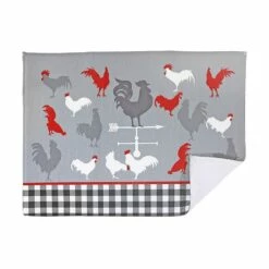 IH Casa Decor Farmhouse Rooster Microfibre Drying Mat - Set Of 2