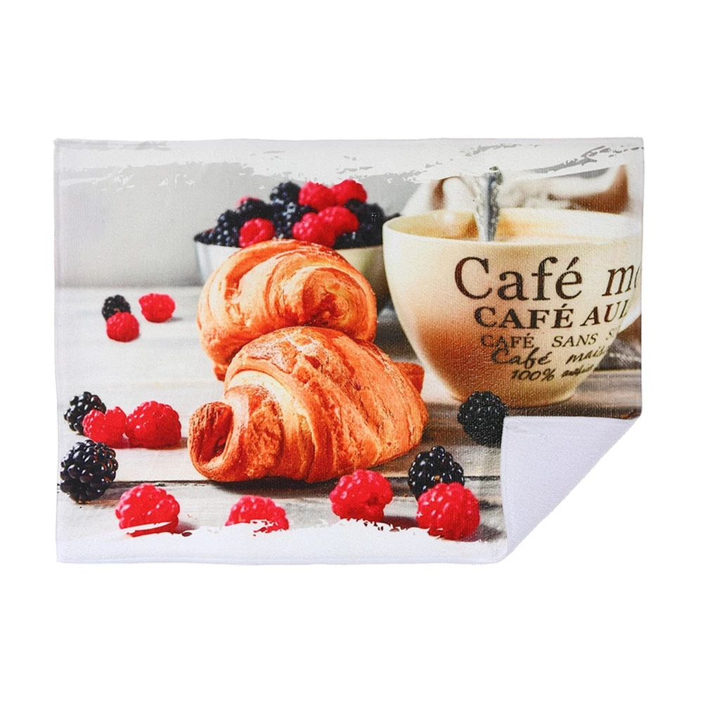 IH Casa Decor Croissant Cafe Microfibre Drying Mat - Set Of 2 1 IH Casa Decor Croissant Cafe Microfibre Drying Mat - Set Of 2