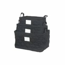 IH Casa Decor 15-in W X 9.05-in H X 10.25-in D Black Polyester Baskets - 3-Pack