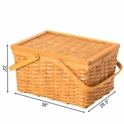 Vintiquewise 15.5-in X 8.5-in Brown Composite Wood Basket -Storage Furniture Sales 2024 331023404 AlternateImage3