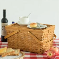 Vintiquewise 15.5-in X 8.5-in Brown Composite Wood Basket -Storage Furniture Sales 2024 331023404 AlternateImage5