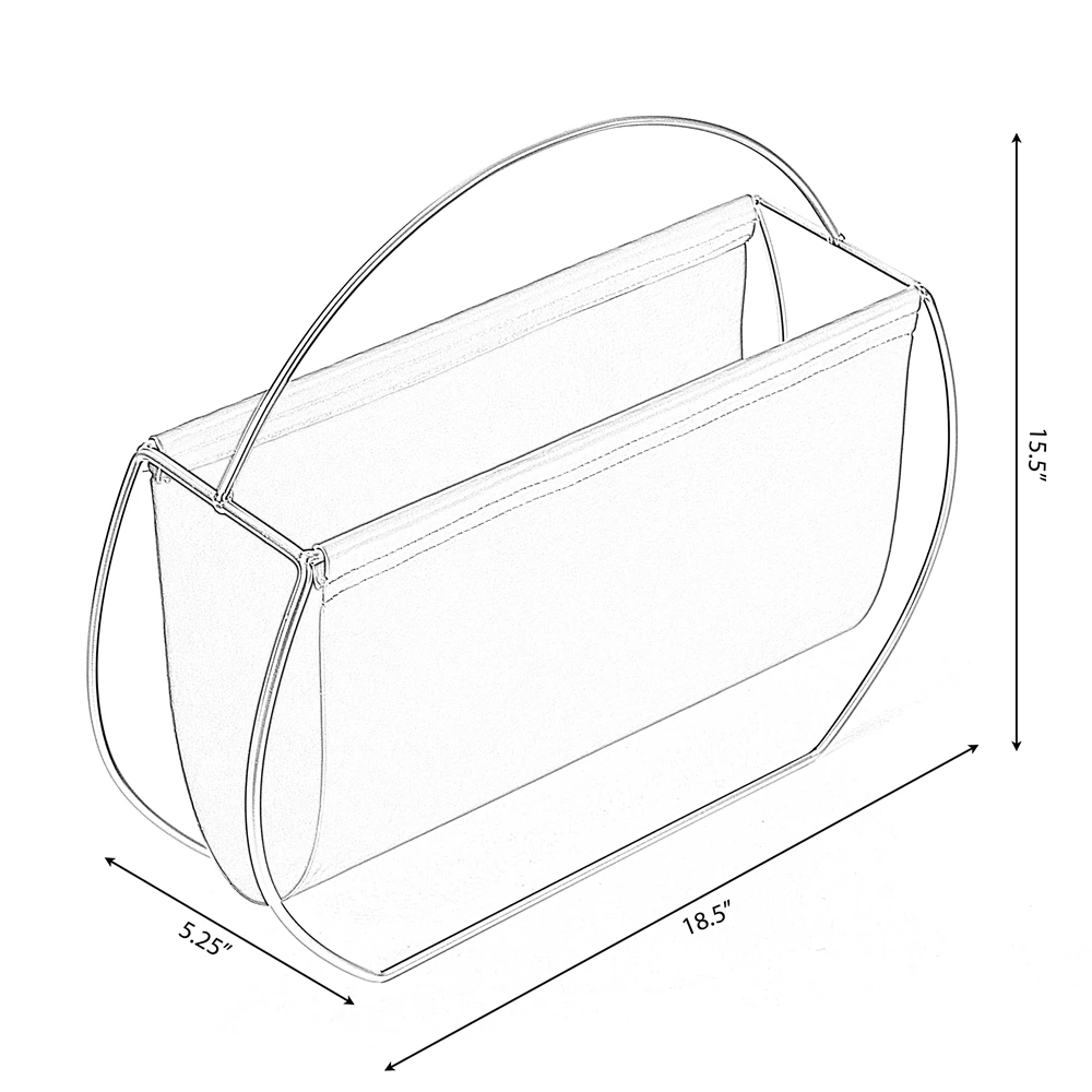 Fabulaxe 18.5-in X 15.5-in Gold Steel Magazine Rack 1 Fabulaxe 18.5-in X 15.5-in Gold Steel Magazine Rack