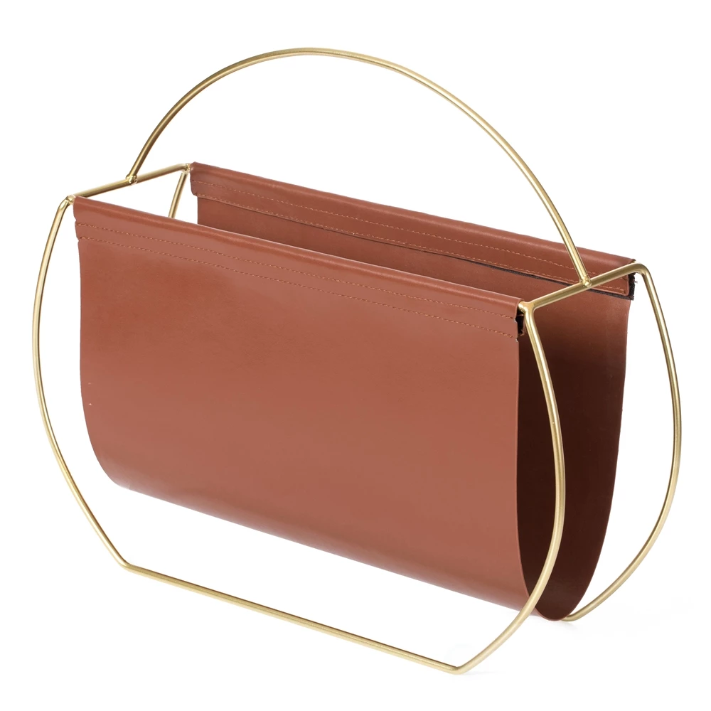 Fabulaxe 18.5-in X 15.5-in Gold Steel Magazine Rack 4 Fabulaxe 18.5-in X 15.5-in Gold Steel Magazine Rack - Image 4