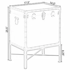 Vintiquewise 18-in X 25.25-in Brown/Black Faux Leather Storage Trunk