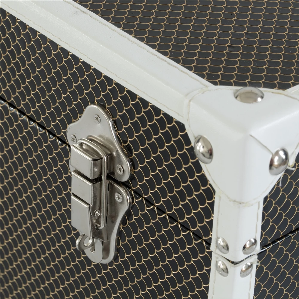 Vintiquewise 23.25-in X 13-in Black Faux Leather Storage Trunk - Set Of 3 6 Vintiquewise 23.25-in X 13-in Black Faux Leather Storage Trunk - Set Of 3 - Image 6