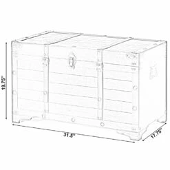 Vintiquewise 31.5-in X 19.75-in Brown Wood Storage Trunk -Storage Furniture Sales 2024 331023521 AlternateImage4