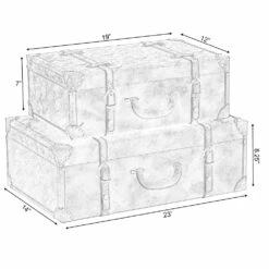 Vintiquewise 23-in X 8.25-in Brown Faux Leather Storage Trunk - Set Of 2 12 Vintiquewise 23-in X 8.25-in Brown Faux Leather Storage Trunk - Set Of 2 -Storage Furniture Sales 2024 331023525 AlternateImage3