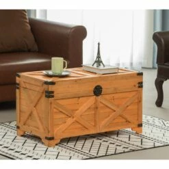 Vintiquewise 16-in X 17.75-in Brown Wood Storage Trunk 15 Vintiquewise 16-in X 17.75-in Brown Wood Storage Trunk -Storage Furniture Sales 2024 331023540 AlternateImage1