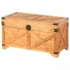 Vintiquewise 16-in X 17.75-in Brown Wood Storage Trunk