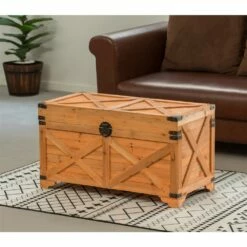 Vintiquewise 16-in X 17.75-in Brown Wood Storage Trunk 10 Vintiquewise 16-in X 17.75-in Brown Wood Storage Trunk -Storage Furniture Sales 2024 331023540 AlternateImage6
