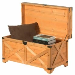 Vintiquewise 16-in X 17.75-in Brown Wood Storage Trunk 14 Vintiquewise 16-in X 17.75-in Brown Wood Storage Trunk -Storage Furniture Sales 2024 331023540 AlternateImage7