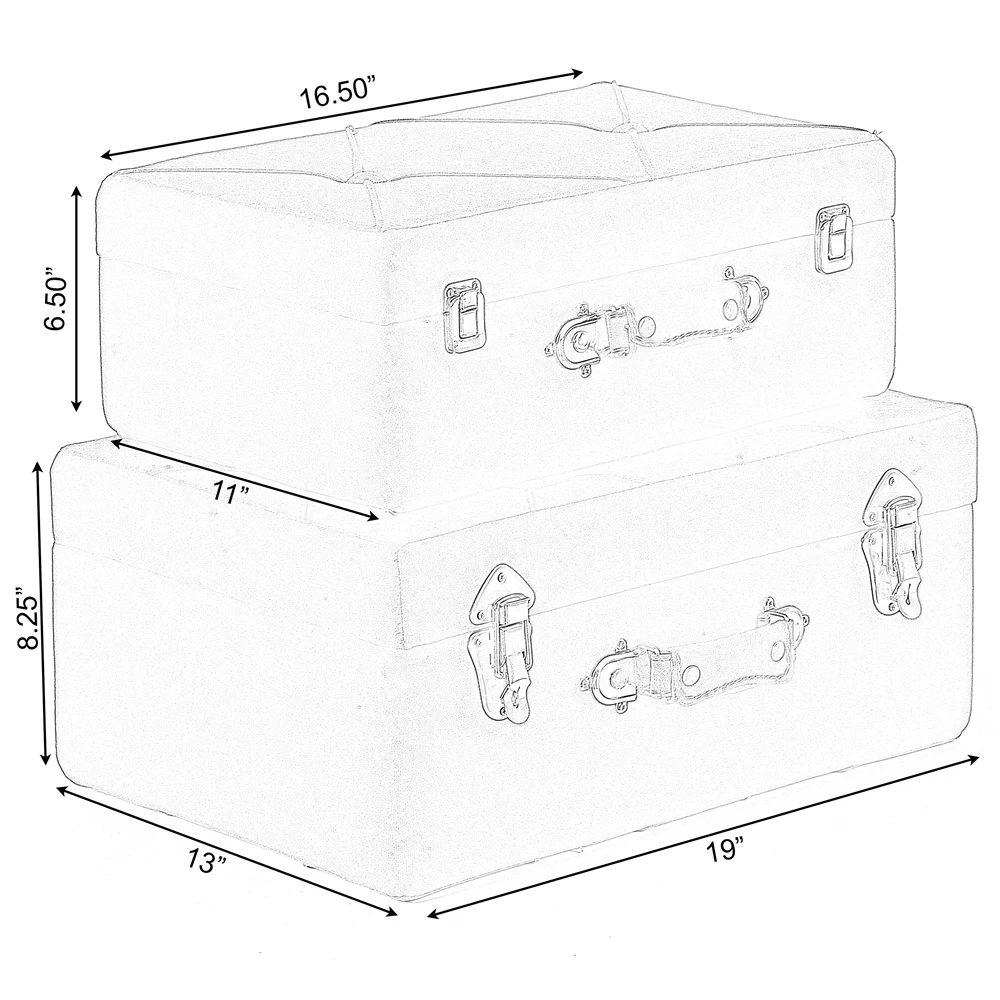 Vintiquewise 19-in X 8.25-in Pink Velvet Storage Trunk - Set Of 2 6 Vintiquewise 19-in X 8.25-in Pink Velvet Storage Trunk - Set Of 2 - Image 6