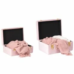Vintiquewise 19-in X 8.25-in Pink Velvet Storage Trunk - Set Of 2 13 Vintiquewise 19-in X 8.25-in Pink Velvet Storage Trunk - Set Of 2 -Storage Furniture Sales 2024 331023546 AlternateImage5