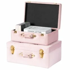 Vintiquewise 19-in X 8.25-in Pink Velvet Storage Trunk - Set Of 2 9 Vintiquewise 19-in X 8.25-in Pink Velvet Storage Trunk - Set Of 2 -Storage Furniture Sales 2024 331023546 MainImage 001