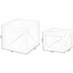 Vintiquewise 16.5-in X 15.25-in Brown Wood Storage Trunk - Set Of 2