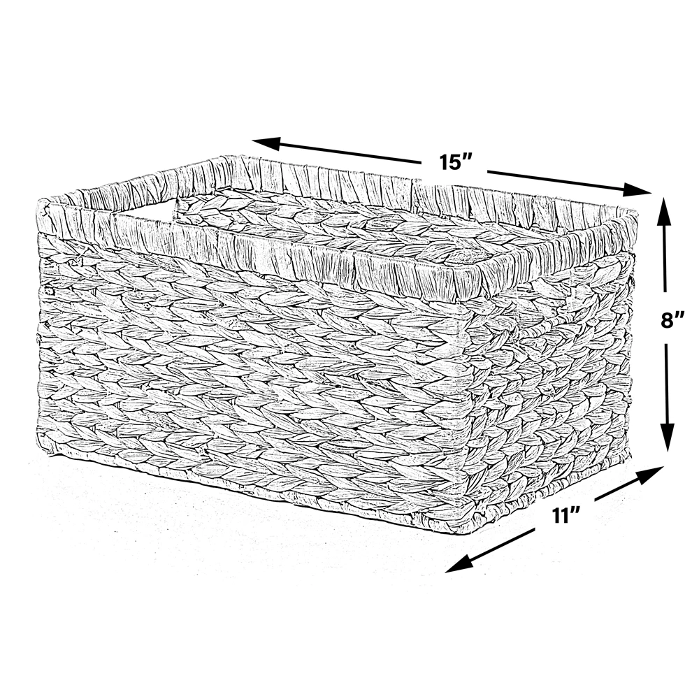 Vintiquewise 11-in X 7.9-in Beige Water Hyacinth Basket 5 Vintiquewise 11-in X 7.9-in Beige Water Hyacinth Basket - Image 5