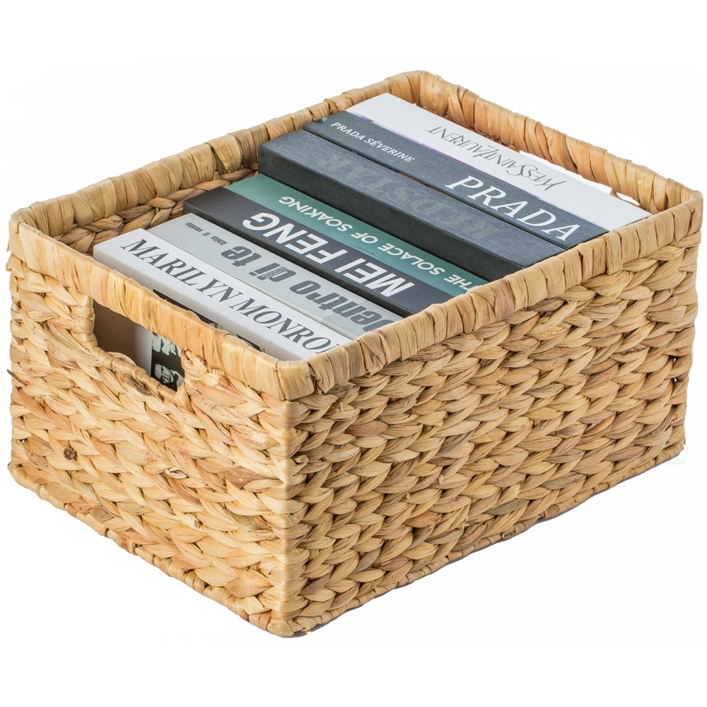 Vintiquewise 11-in X 7.9-in Beige Water Hyacinth Basket 4 Vintiquewise 11-in X 7.9-in Beige Water Hyacinth Basket - Image 4