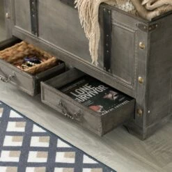 Vintiquewise 29-in X 20-in Grey Wood Storage Trunk -Storage Furniture Sales 2024 331023617 AlternateImage6