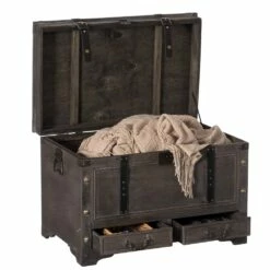 Vintiquewise 29-in X 20-in Grey Wood Storage Trunk -Storage Furniture Sales 2024 331023617 MainImage 001
