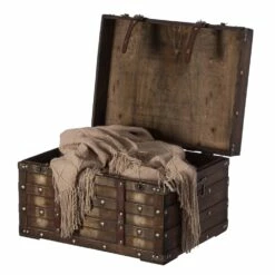 Vintiquewise 19-in X 11-in Brown Wood And Faux Leather Storage Trunk 13 Vintiquewise 19-in X 11-in Brown Wood And Faux Leather Storage Trunk -Storage Furniture Sales 2024 331023624 MainImage 001