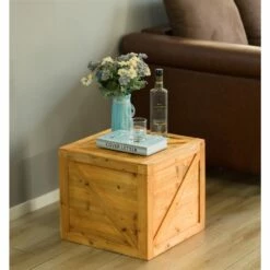 Vintiquewise 16.5-in X 15.25-in Brown Wood Storage Trunk -Storage Furniture Sales 2024 331023655 AlternateImage1