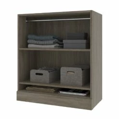 Bestar Versatile 36-in Low Shelving Unit With Rod In Walnut Grey -Storage Furniture Sales 2024 331025171 AlternateImage1