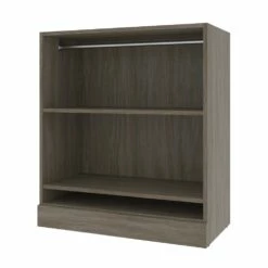 Bestar Versatile 36-in Low Shelving Unit With Rod In Walnut Grey