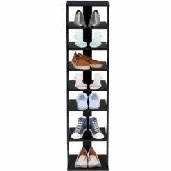Costway 7 Pair Black Wood Shoe Rack -Storage Furniture Sales 2024 331026452 AlternateImage4