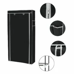 Costway 27 Pair Black Composite Shoe Rack With Fabric Cover -Storage Furniture Sales 2024 331026484 AlternateImage5