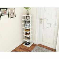 Costway 7 Pair White Wood Shoe Rack -Storage Furniture Sales 2024 331026580 AlternateImage2