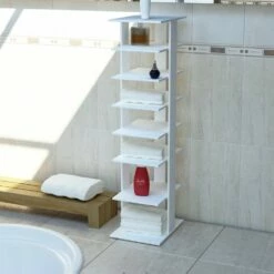 Costway 7 Pair White Wood Shoe Rack -Storage Furniture Sales 2024 331026580 AlternateImage6