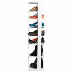Costway 7 Pair White Wood Shoe Rack -Storage Furniture Sales 2024 331026580 MainImage 001